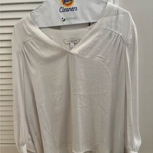 Liverpool White V-Neck Blouse